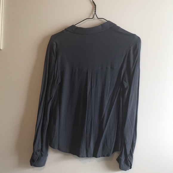 Frank and Oak Blazer Wrap Blouse in Slate Blue - Picture 5 of 8